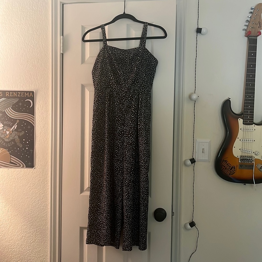 Black and White speckled romper